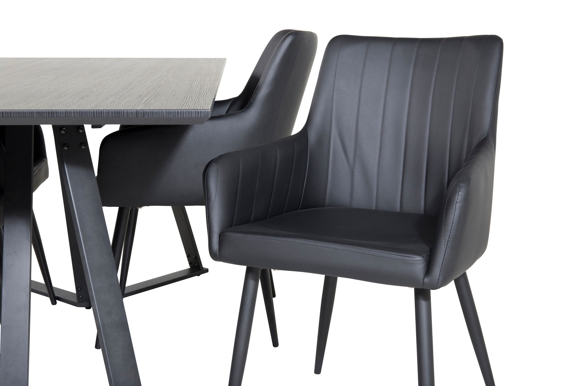 Venture Home Marina spisebord - Black top / Black Legs +Comfort - Dining chair 2-pack - black/Black _4