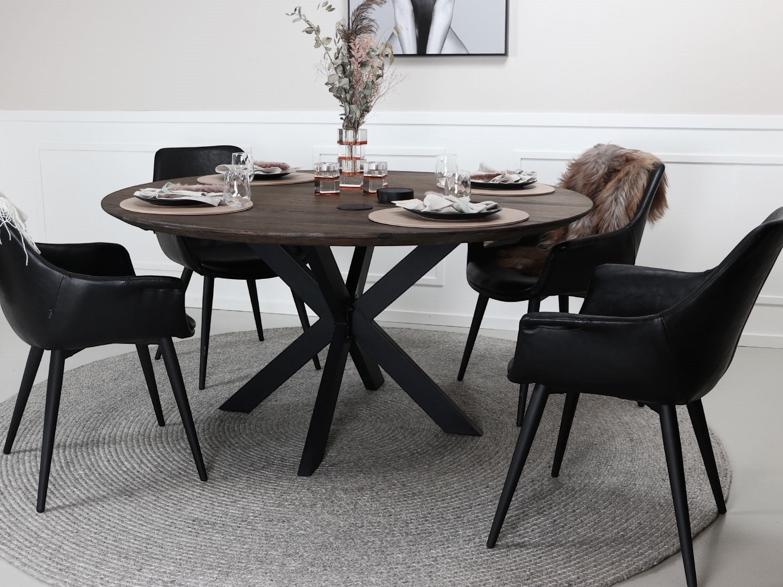 Spisebordsstol Sort (Model: Signe) (2 stk.)