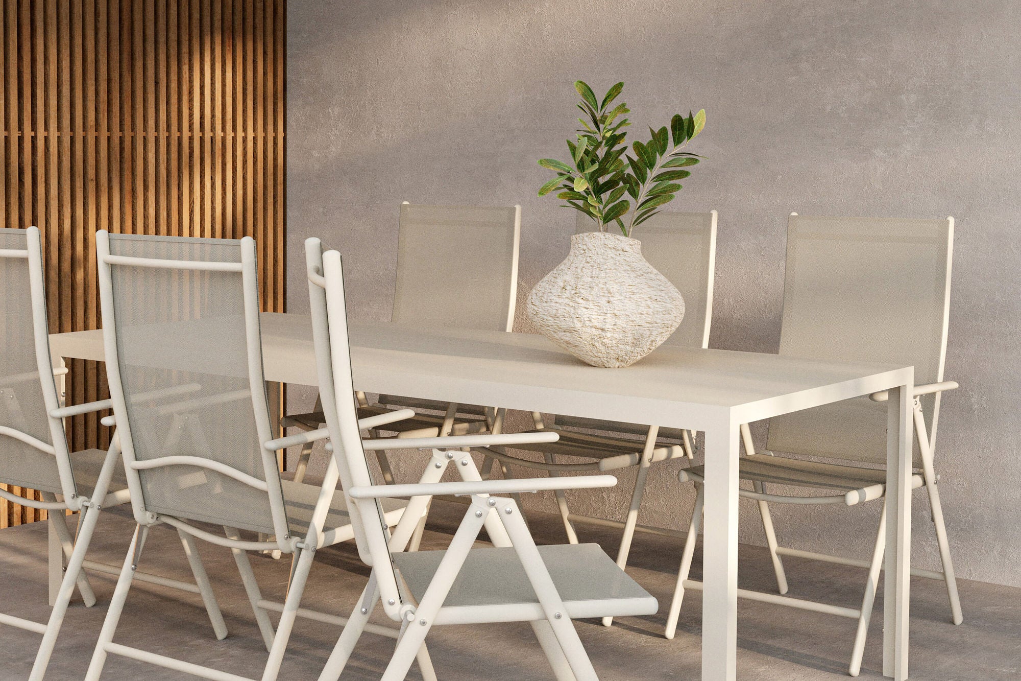 Venture Home Break spisebord - Beige / Beige + Break Diningchair Beige x 6