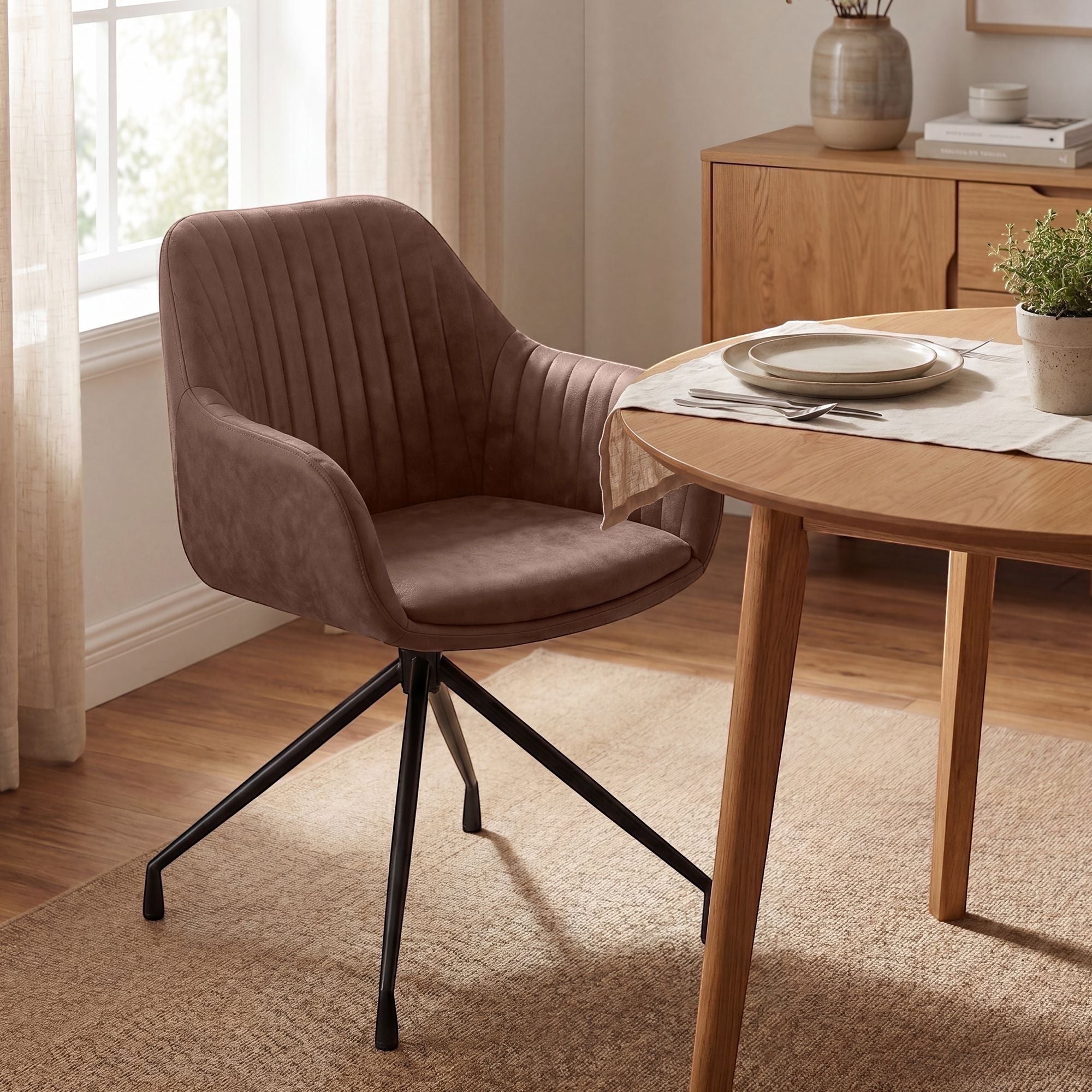 Novanis spisebordstole med vintage kunstlæder (2 stk)