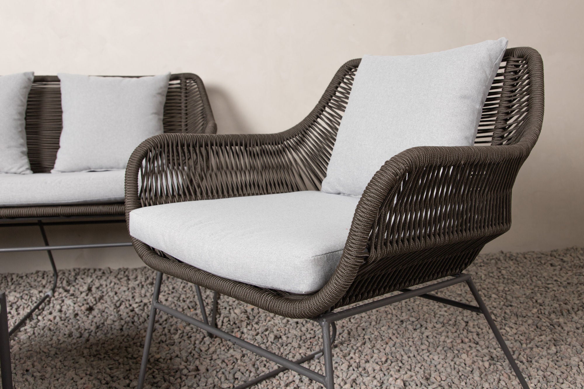 Venture Home Davao Loungeset Steel - Dark grey / Brown