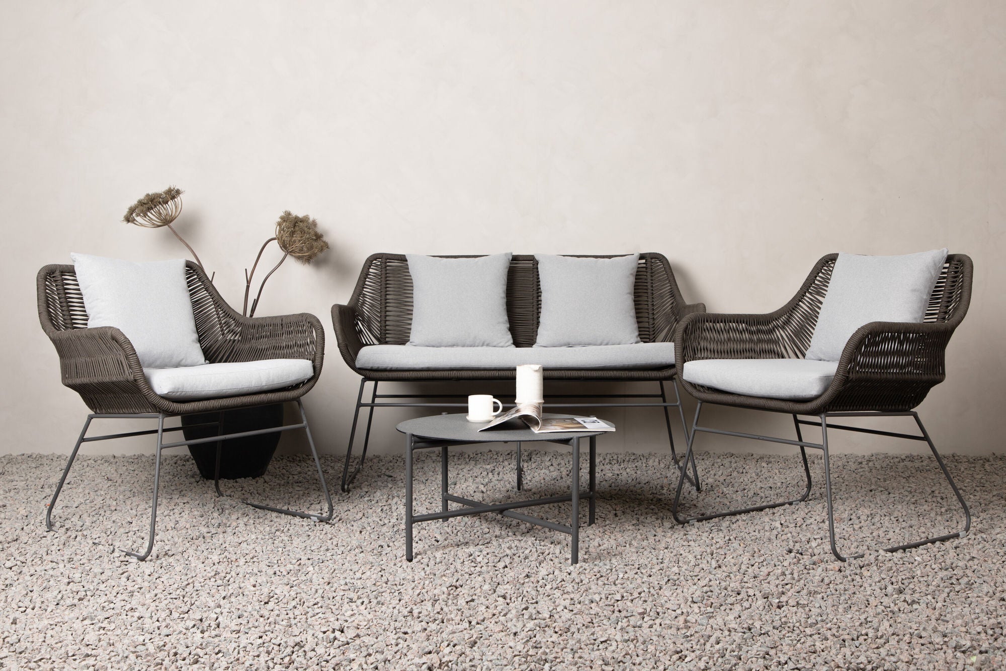 Venture Home Davao Loungeset Steel - Dark grey / Brown