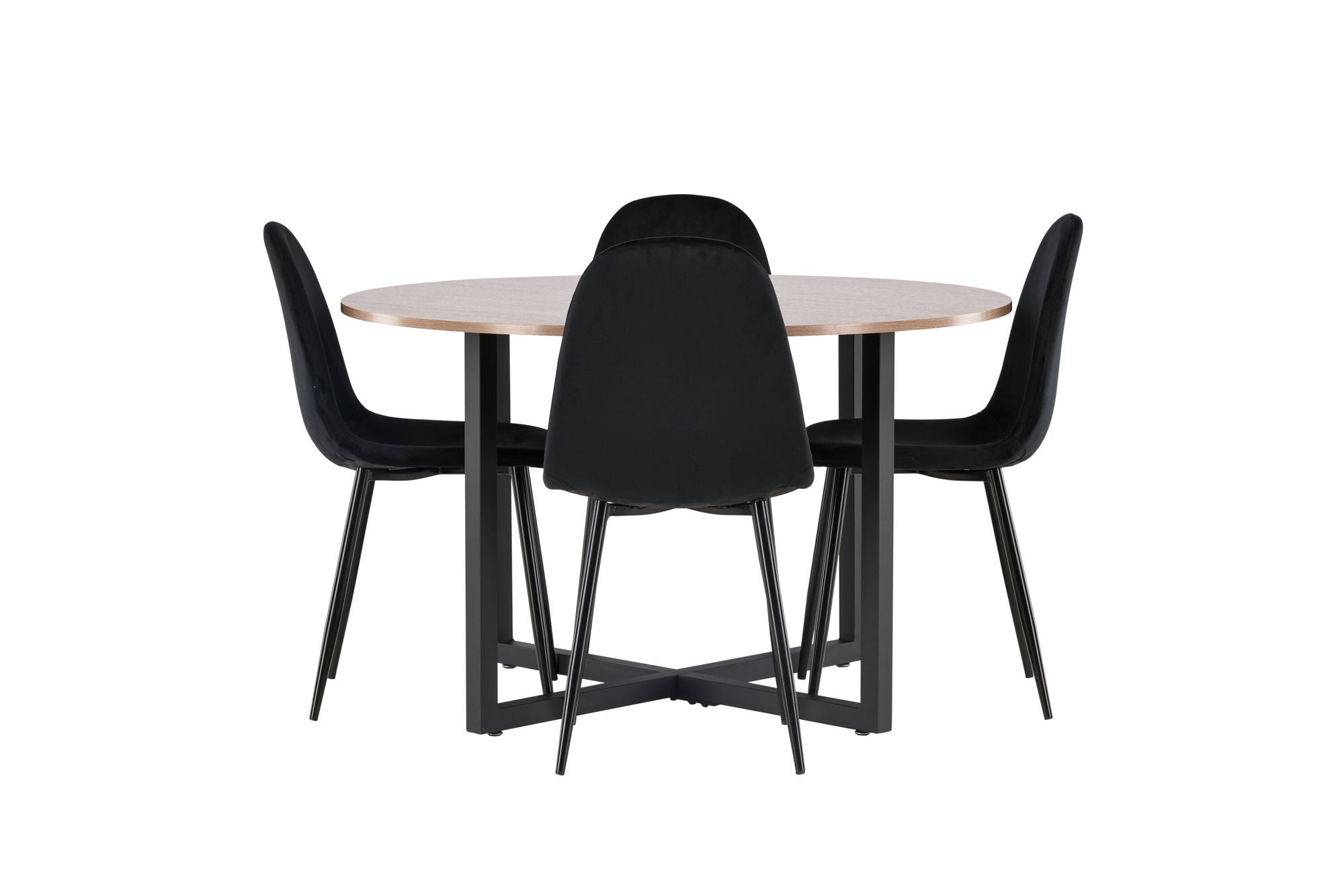 Venture Home Durango spisebord - Black / Walnut MDF +Polar Spisebordsstol - Black legs / Black Velvet _4