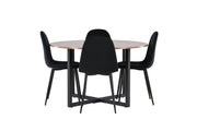 Venture Home Durango spisebord - Black / Walnut MDF +Polar Spisebordsstol - Black legs / Black Velvet _4