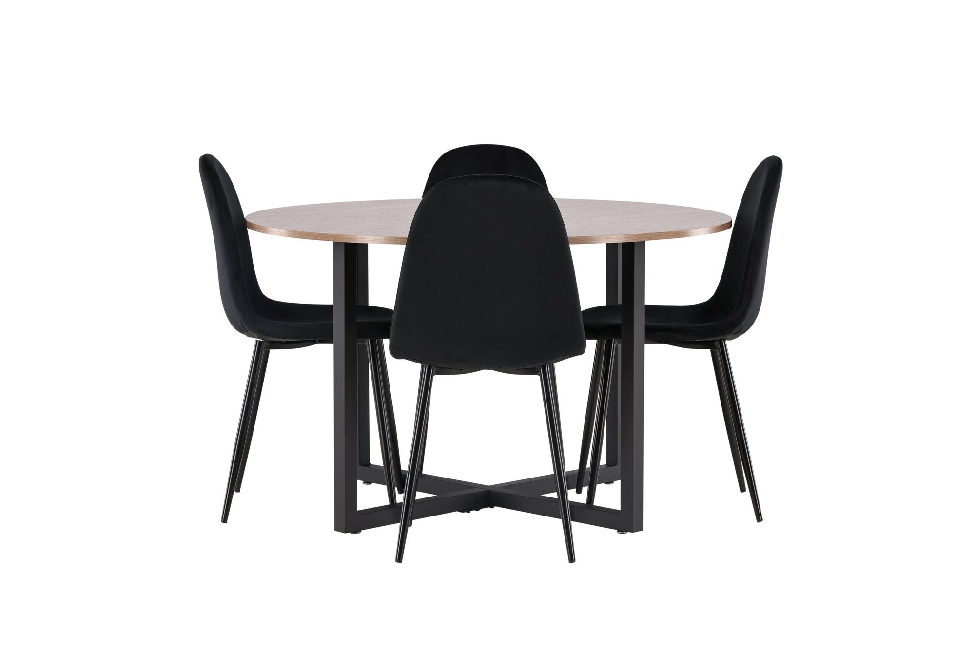 Venture Home Durango spisebord - Black / Walnut MDF +Polar Spisebordsstol - Black legs / Black Velvet _4