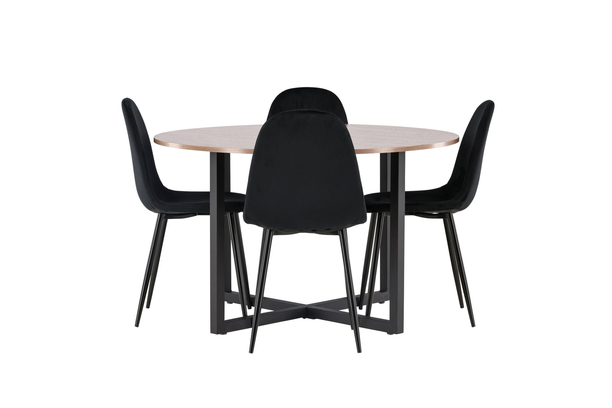 Venture Home Durango spisebord - Black / Walnut MDF +Polar Spisebordsstol - Black legs / Black Velvet _4