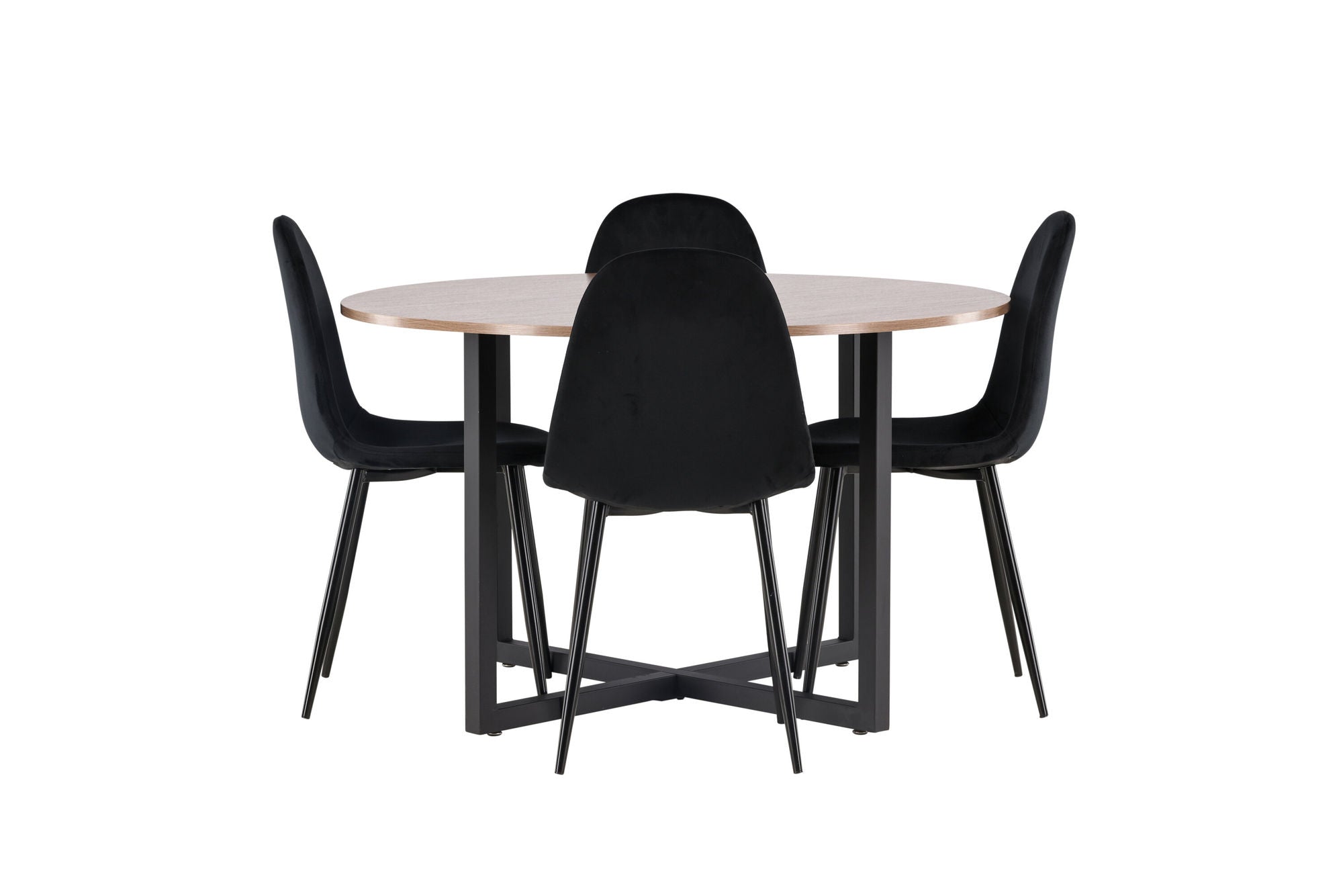 Venture Home Durango spisebord - Black / Walnut MDF +Polar Spisebordsstol - Black legs / Black Velvet _4