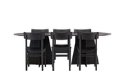 Venture Home Bootcut Oval spisebord - Black / Black Fanéer +Montros Spisebordsstol - Natural / Natural Rubberwood _6
