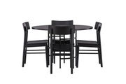 Venture Home Copenhagen spisebord - Black / Black Veneer +Montros Spisebordsstol - Natural / Natural Rubberwood _4