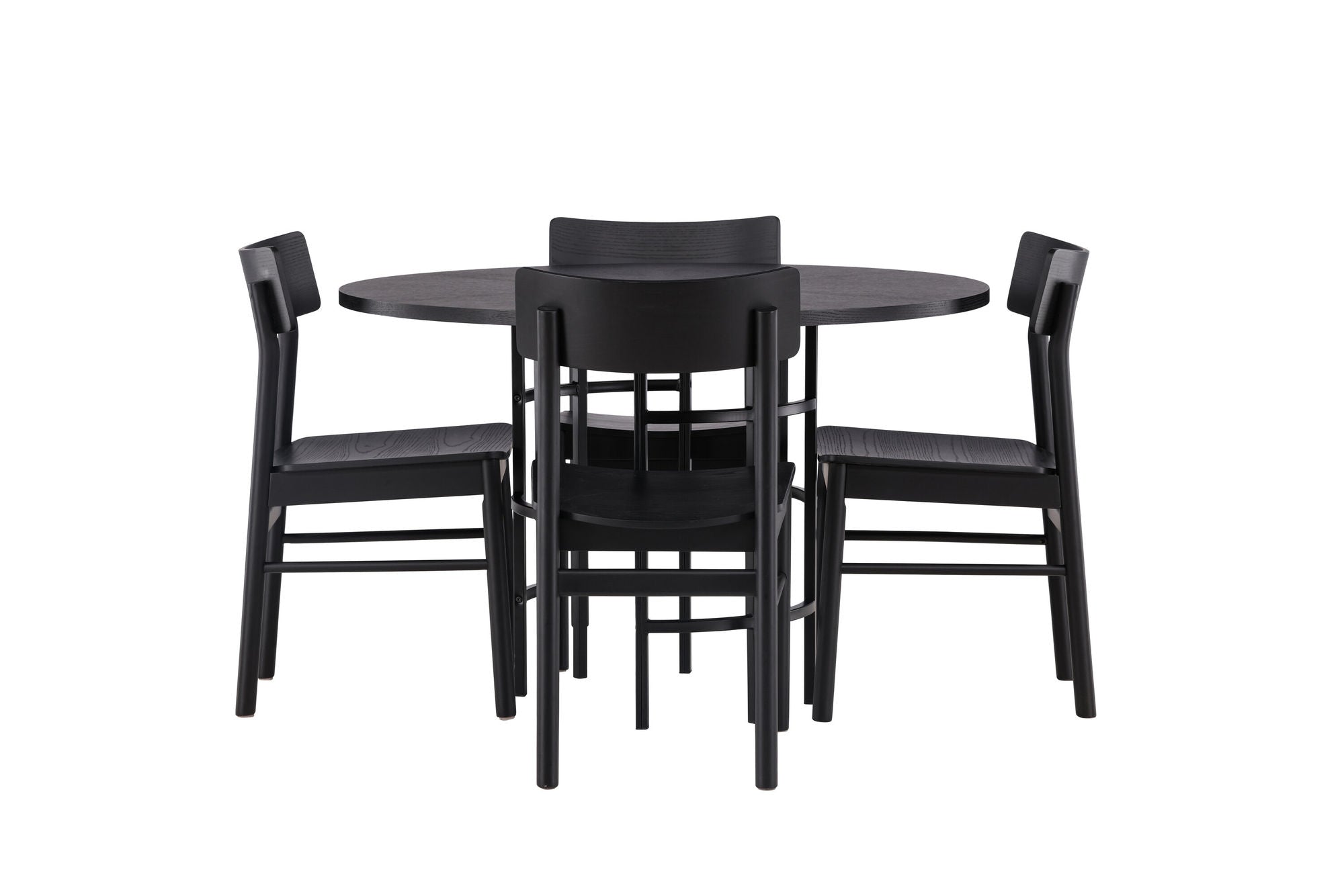 Venture Home Copenhagen spisebord - Black / Black Veneer +Montros Spisebordsstol - Natural / Natural Rubberwood _4