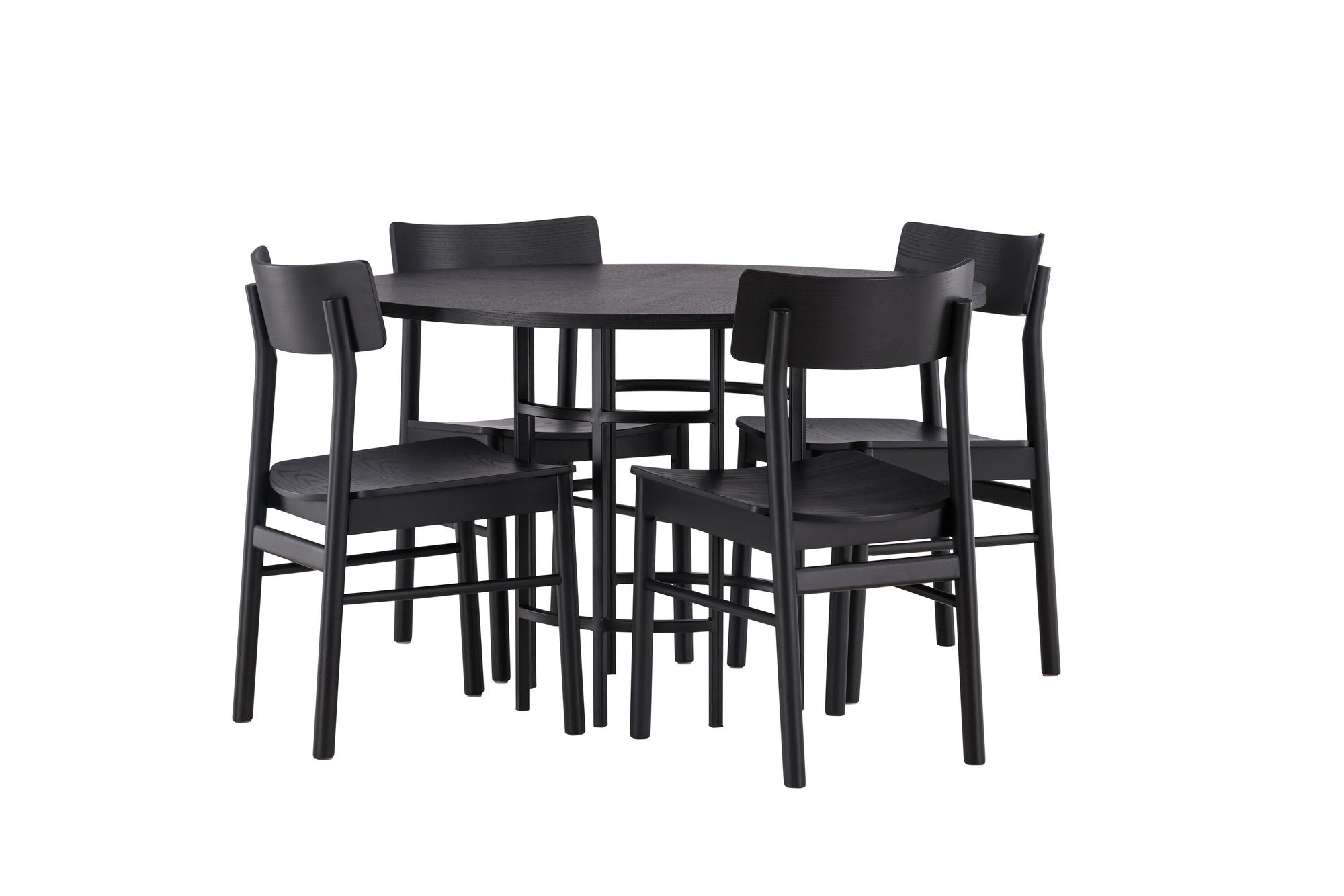 Venture Home Copenhagen spisebord - Black / Black Veneer +Montros Spisebordsstol - Natural / Natural Rubberwood _4