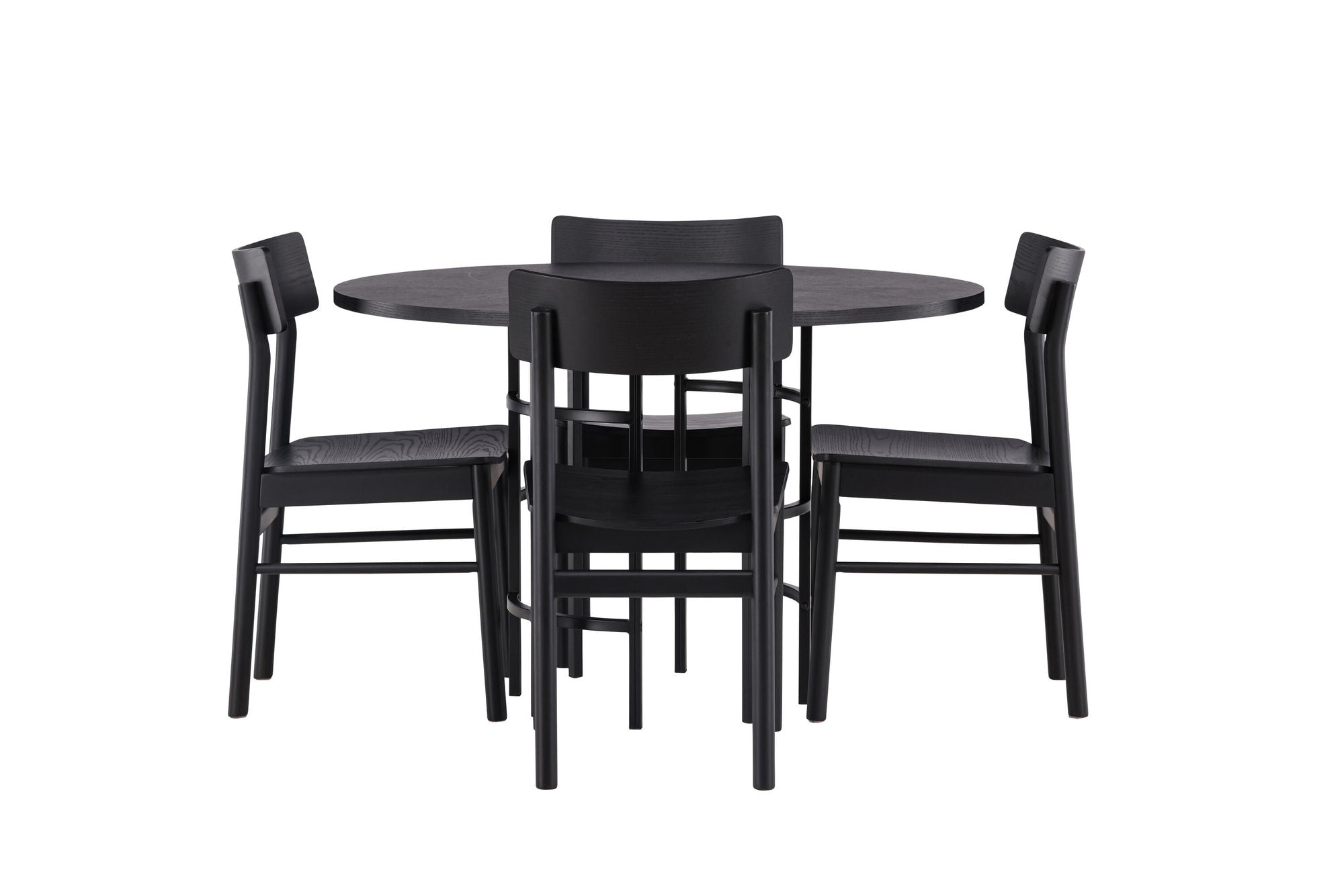 Venture Home Copenhagen spisebord - Black / Black Veneer +Montros Spisebordsstol - Natural / Natural Rubberwood _4