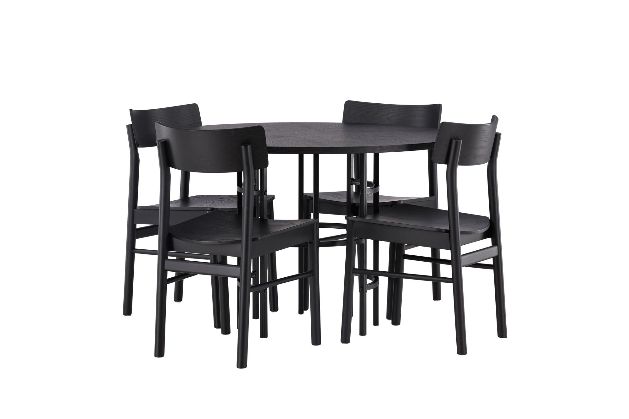 Venture Home Copenhagen spisebord - Black / Black Veneer +Montros Spisebordsstol - Natural / Natural Rubberwood _4