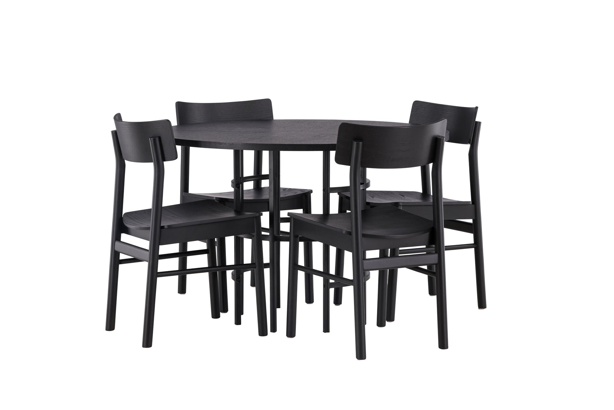 Venture Home Copenhagen spisebord - Black / Black Veneer +Montros Spisebordsstol - Natural / Natural Rubberwood _4