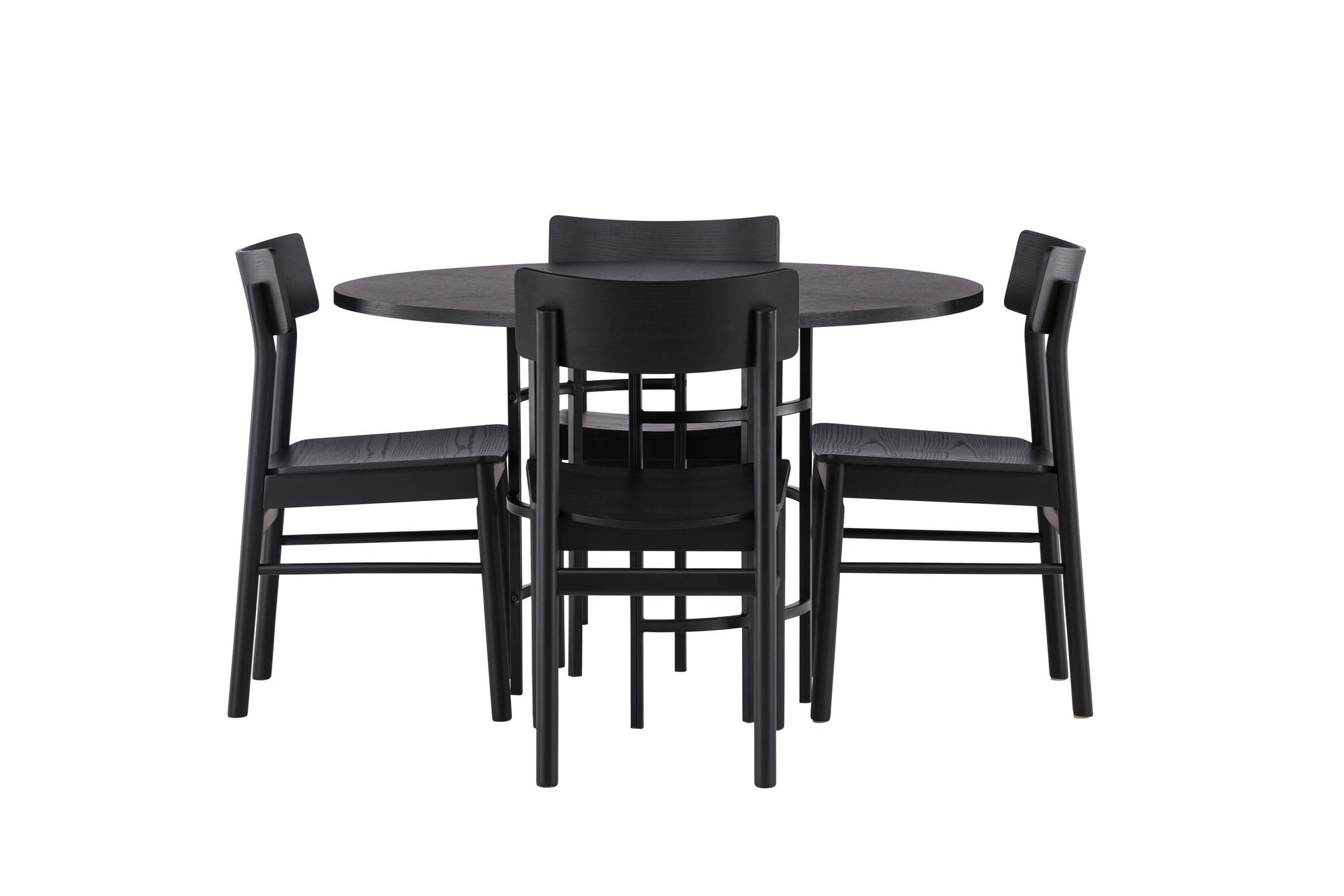Venture Home Copenhagen spisebord - Black / Black Veneer +Montros Spisebordsstol - Natural / Natural Rubberwood _4