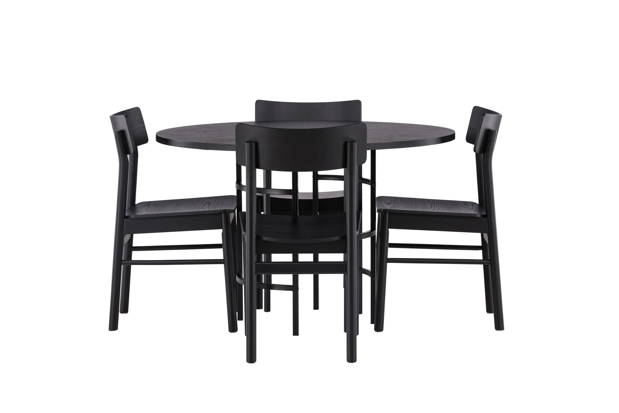 Venture Home Copenhagen spisebord - Black / Black Veneer +Montros Spisebordsstol - Natural / Natural Rubberwood _4