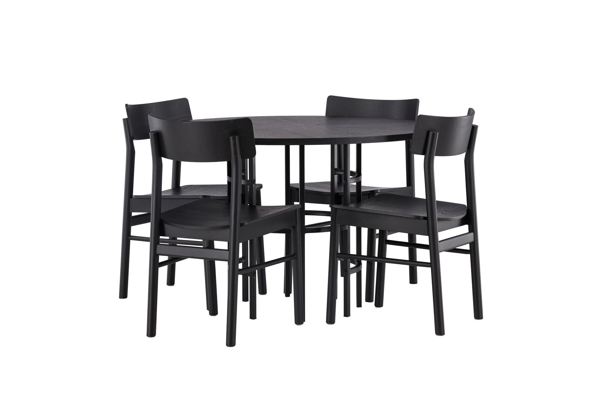 Venture Home Copenhagen spisebord - Black / Black Veneer +Montros Spisebordsstol - Natural / Natural Rubberwood _4