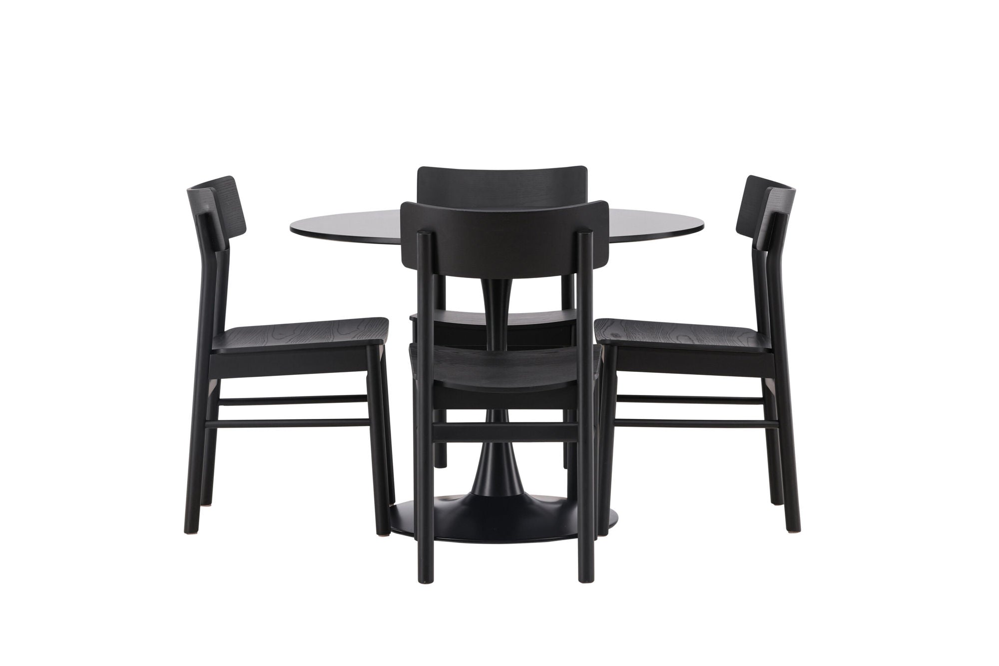 Venture Home Glade spisebord - Black / Black MDF +Montros Spisebordsstol - Natural / Natural Rubberwood _4