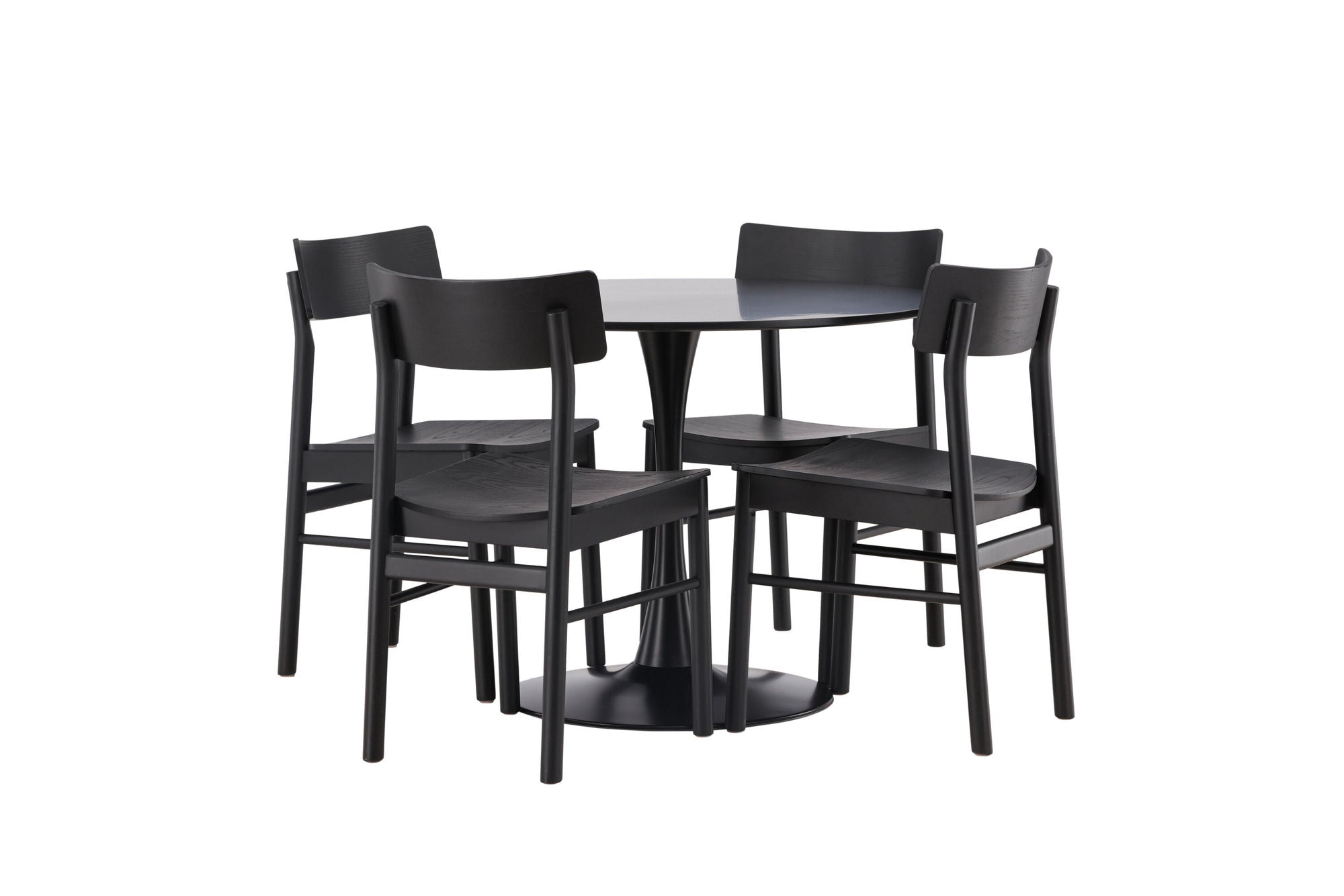 Venture Home Glade spisebord - Black / Black MDF +Montros Spisebordsstol - Natural / Natural Rubberwood _4