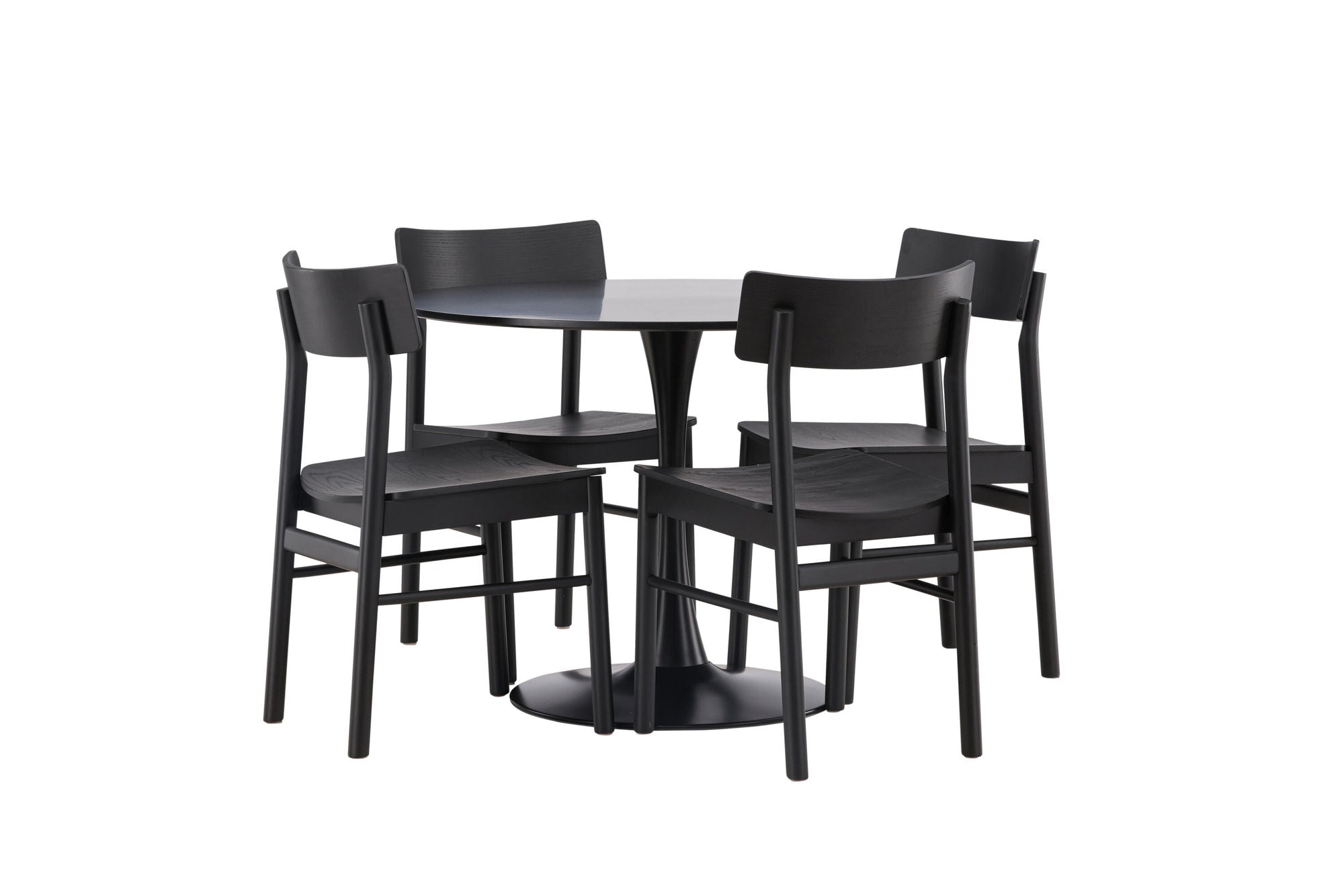 Venture Home Glade spisebord - Black / Black MDF +Montros Spisebordsstol - Natural / Natural Rubberwood _4
