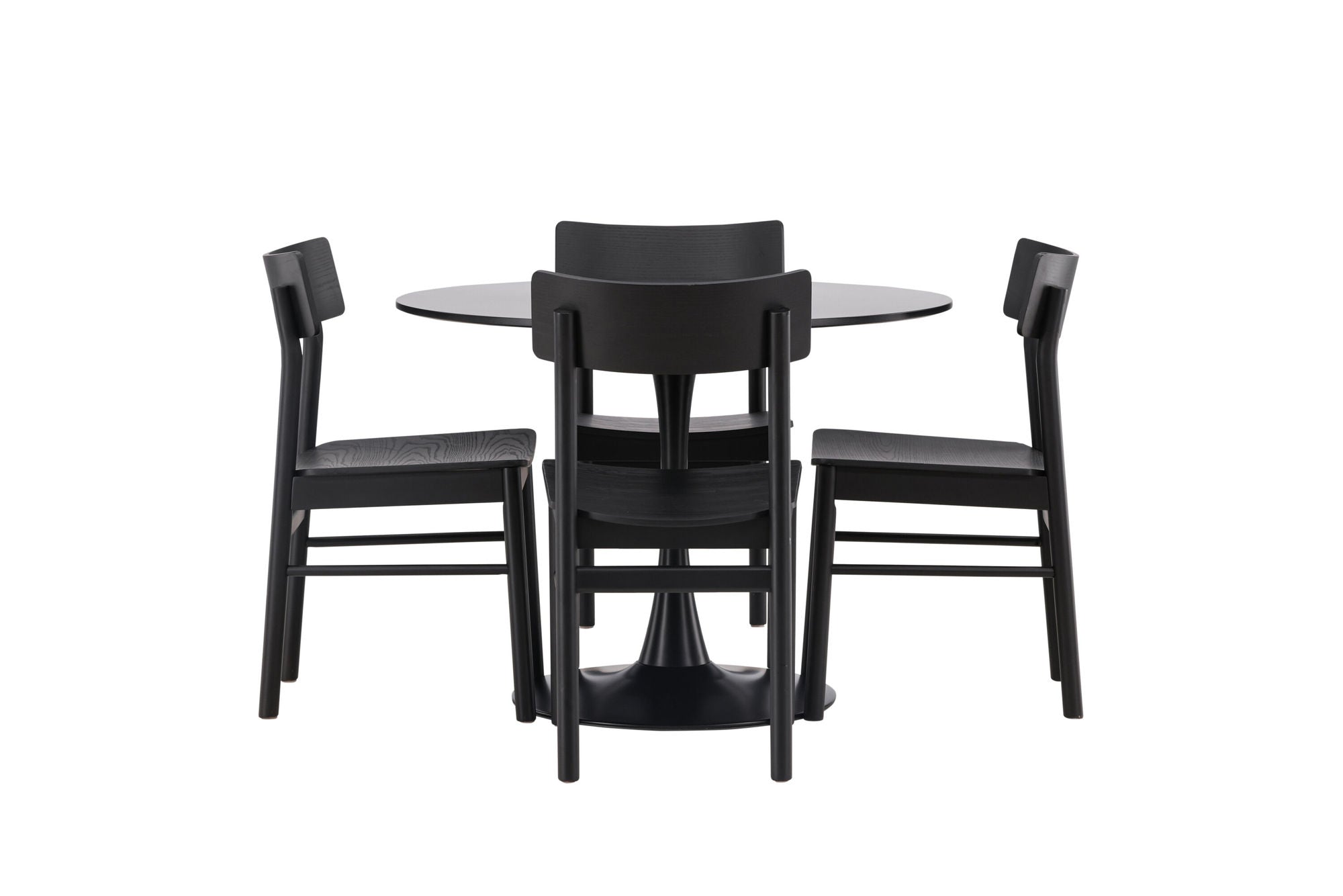 Venture Home Glade spisebord - Black / Black MDF +Montros Spisebordsstol - Natural / Natural Rubberwood _4
