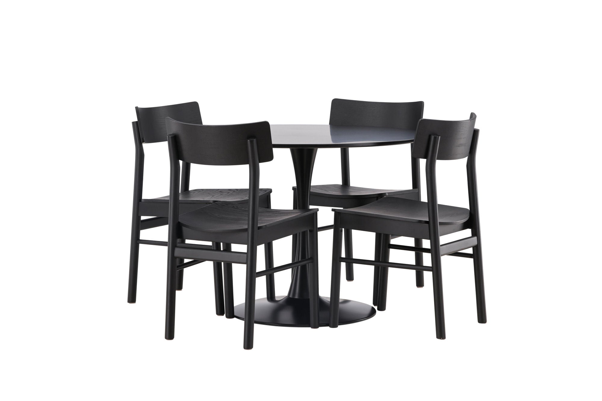 Venture Home Glade spisebord - Black / Black MDF +Montros Spisebordsstol - Natural / Natural Rubberwood _4