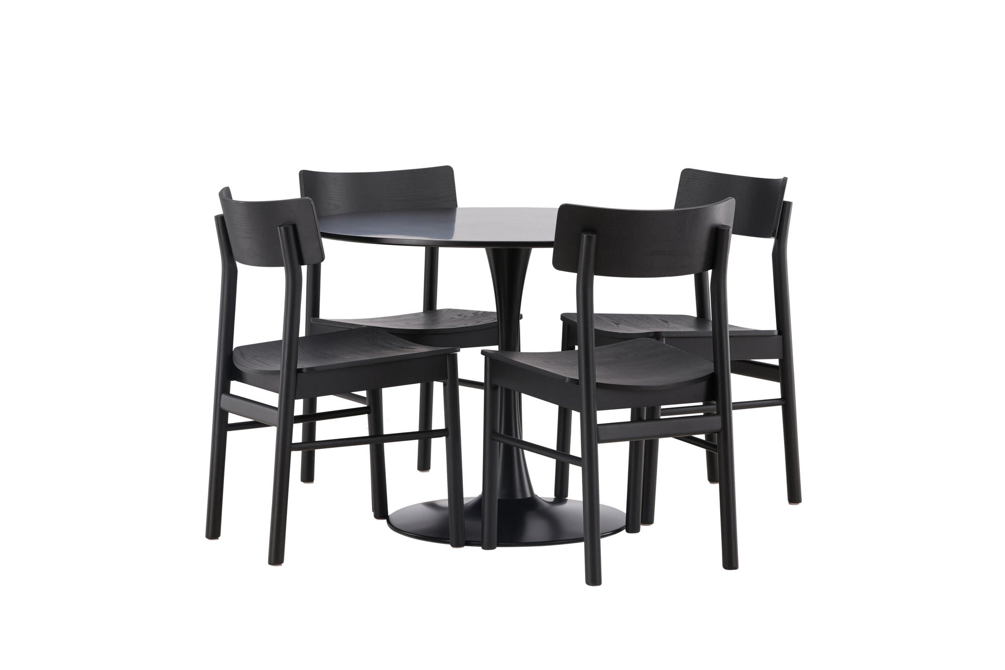 Venture Home Glade spisebord - Black / Black MDF +Montros Spisebordsstol - Natural / Natural Rubberwood _4