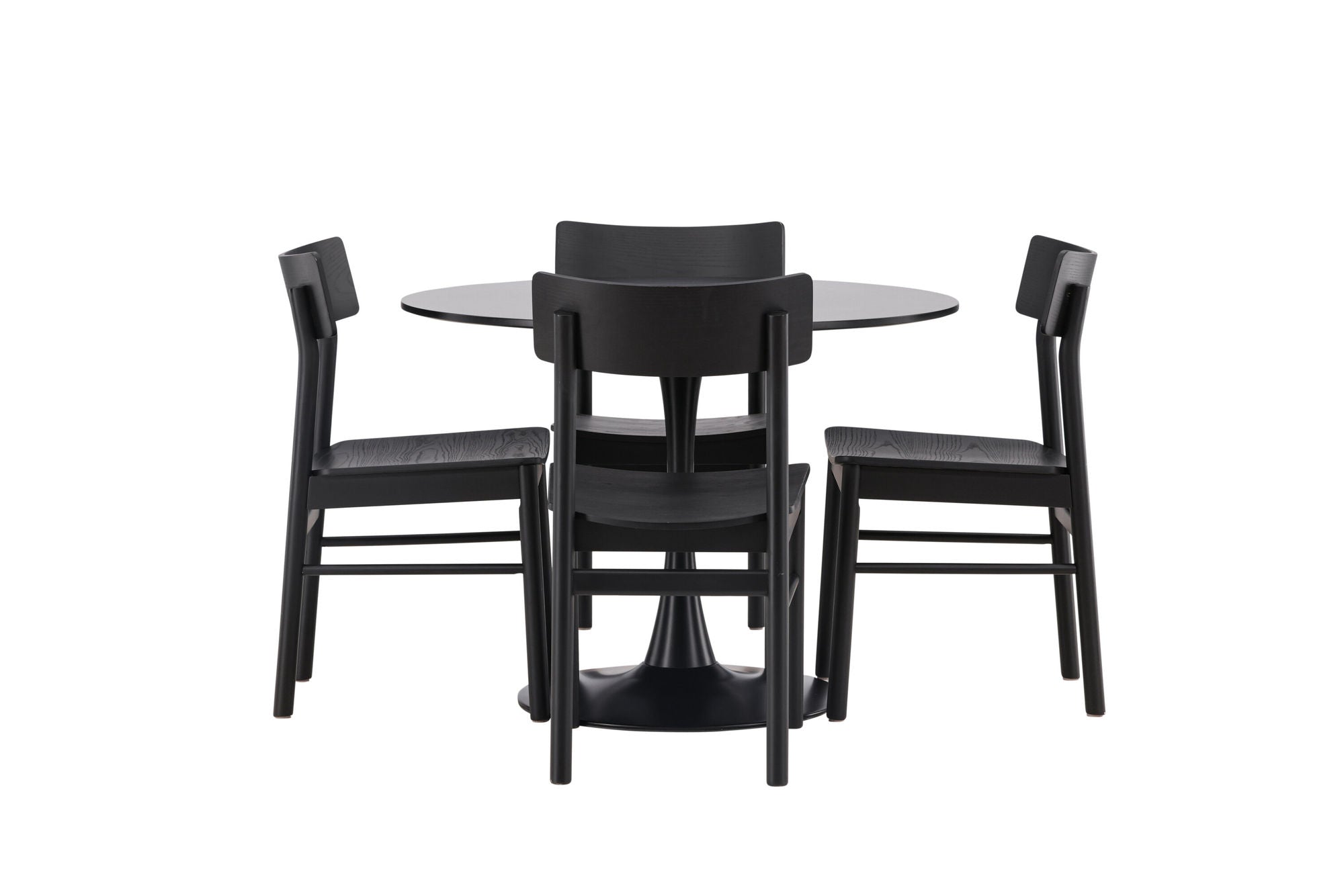 Venture Home Glade spisebord - Black / Black MDF +Montros Spisebordsstol - Natural / Natural Rubberwood _4