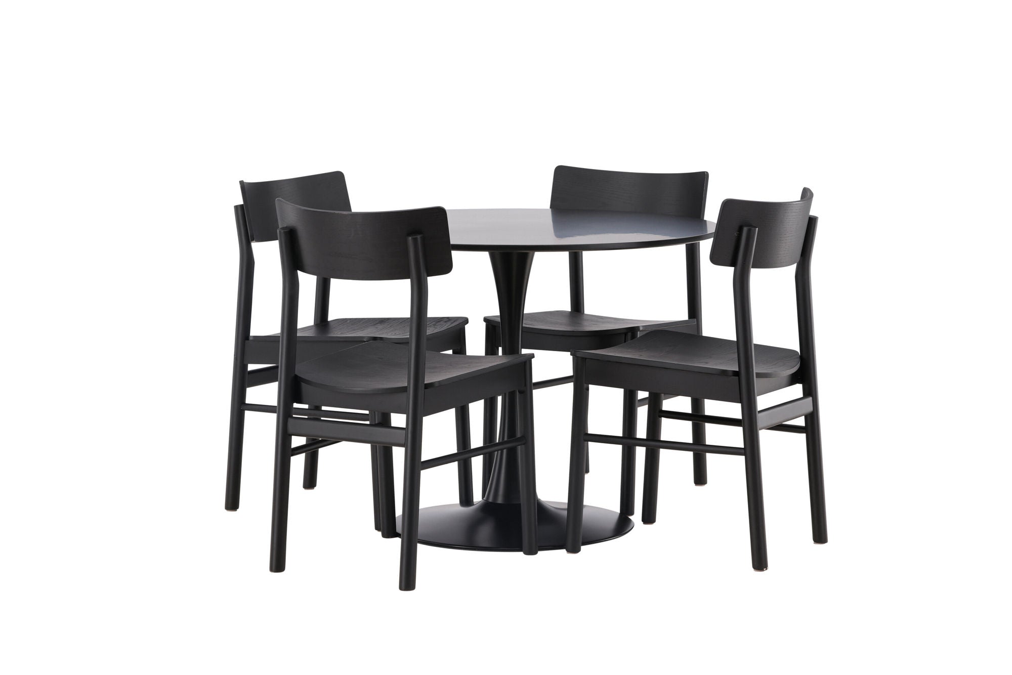Venture Home Glade spisebord - Black / Black MDF +Montros Spisebordsstol - Natural / Natural Rubberwood _4