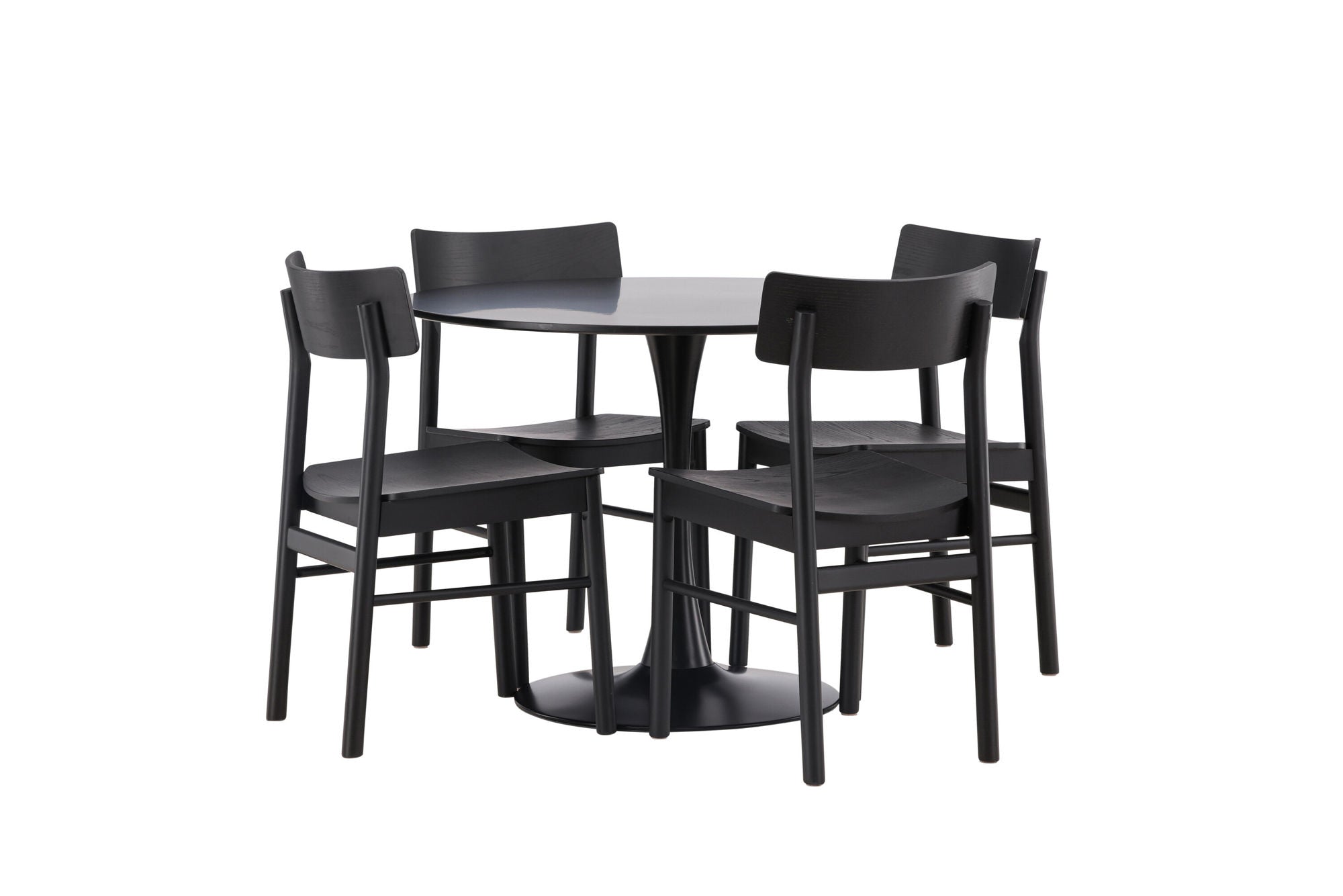 Venture Home Glade spisebord - Black / Black MDF +Montros Spisebordsstol - Natural / Natural Rubberwood _4