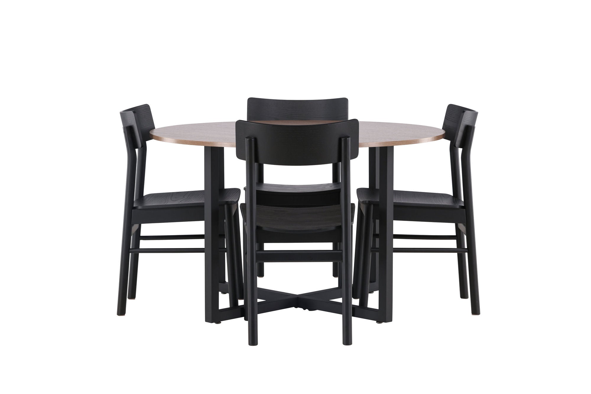 Venture Home Durango spisebord - Black / Walnut MDF +Montros Spisebordsstol - Natural / Natural Rubberwood _4