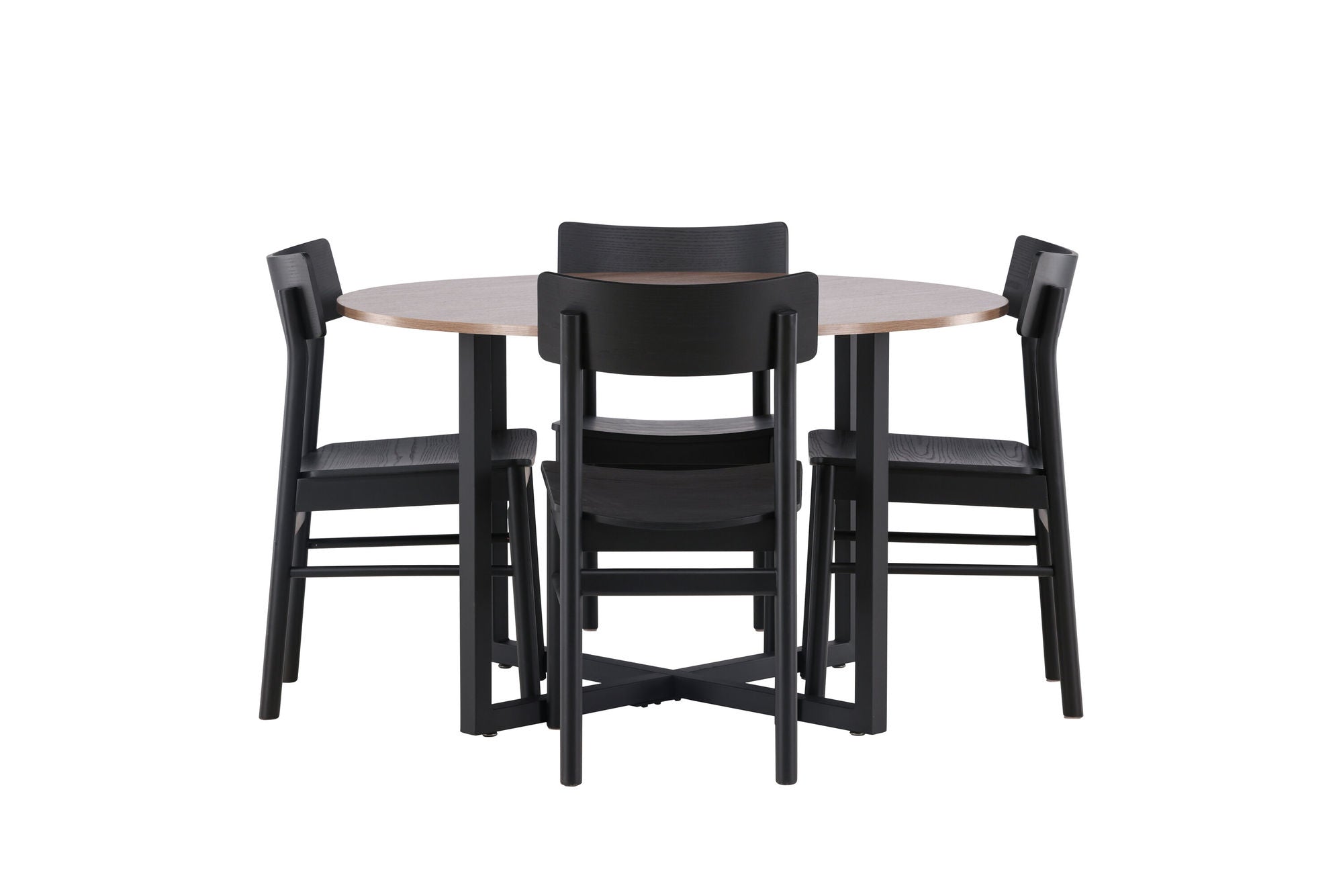 Venture Home Durango spisebord - Black / Walnut MDF +Montros Spisebordsstol - Natural / Natural Rubberwood _4