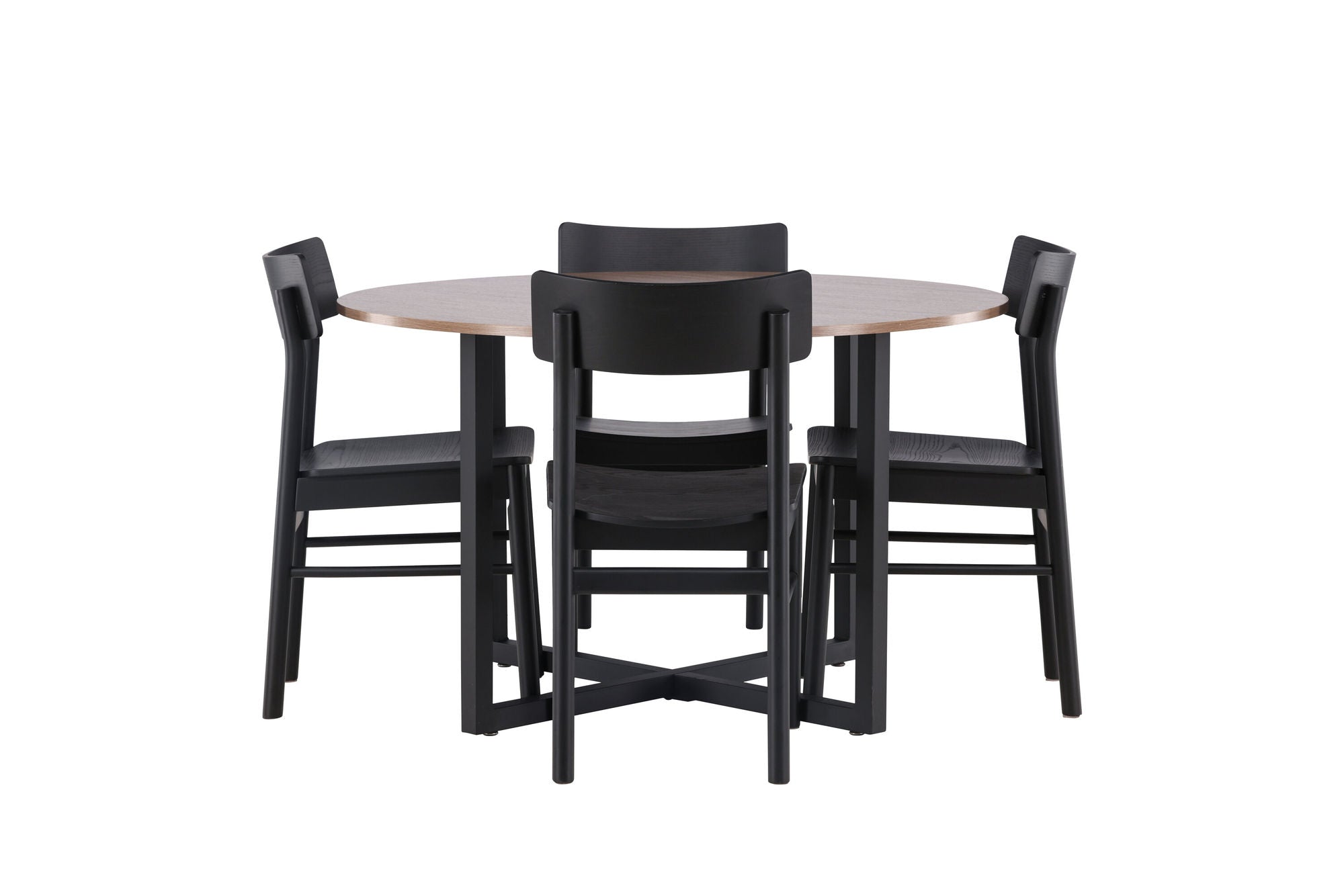 Venture Home Durango spisebord - Black / Walnut MDF +Montros Spisebordsstol - Natural / Natural Rubberwood _4
