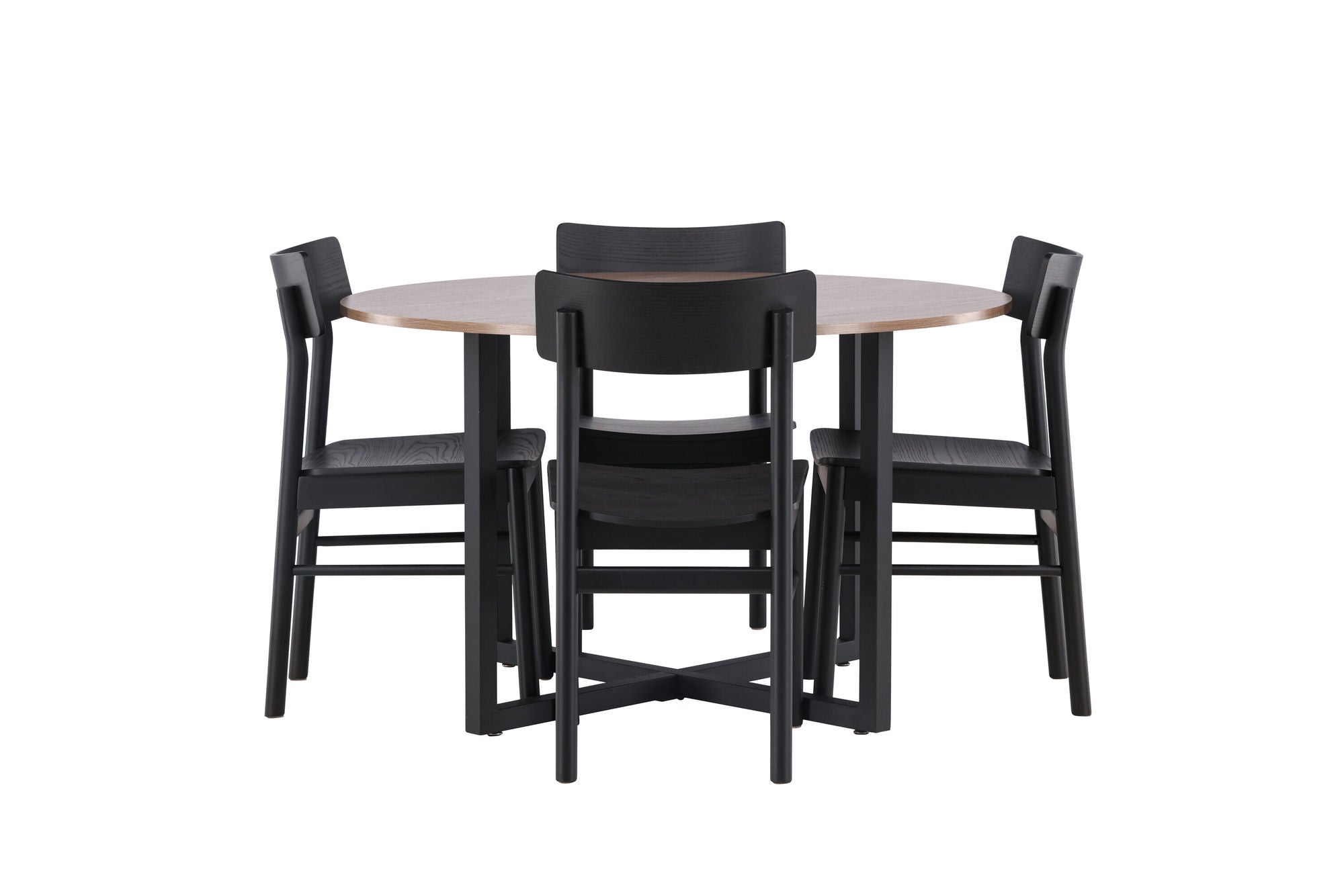 Venture Home Durango spisebord - Black / Walnut MDF +Montros Spisebordsstol - Natural / Natural Rubberwood _4