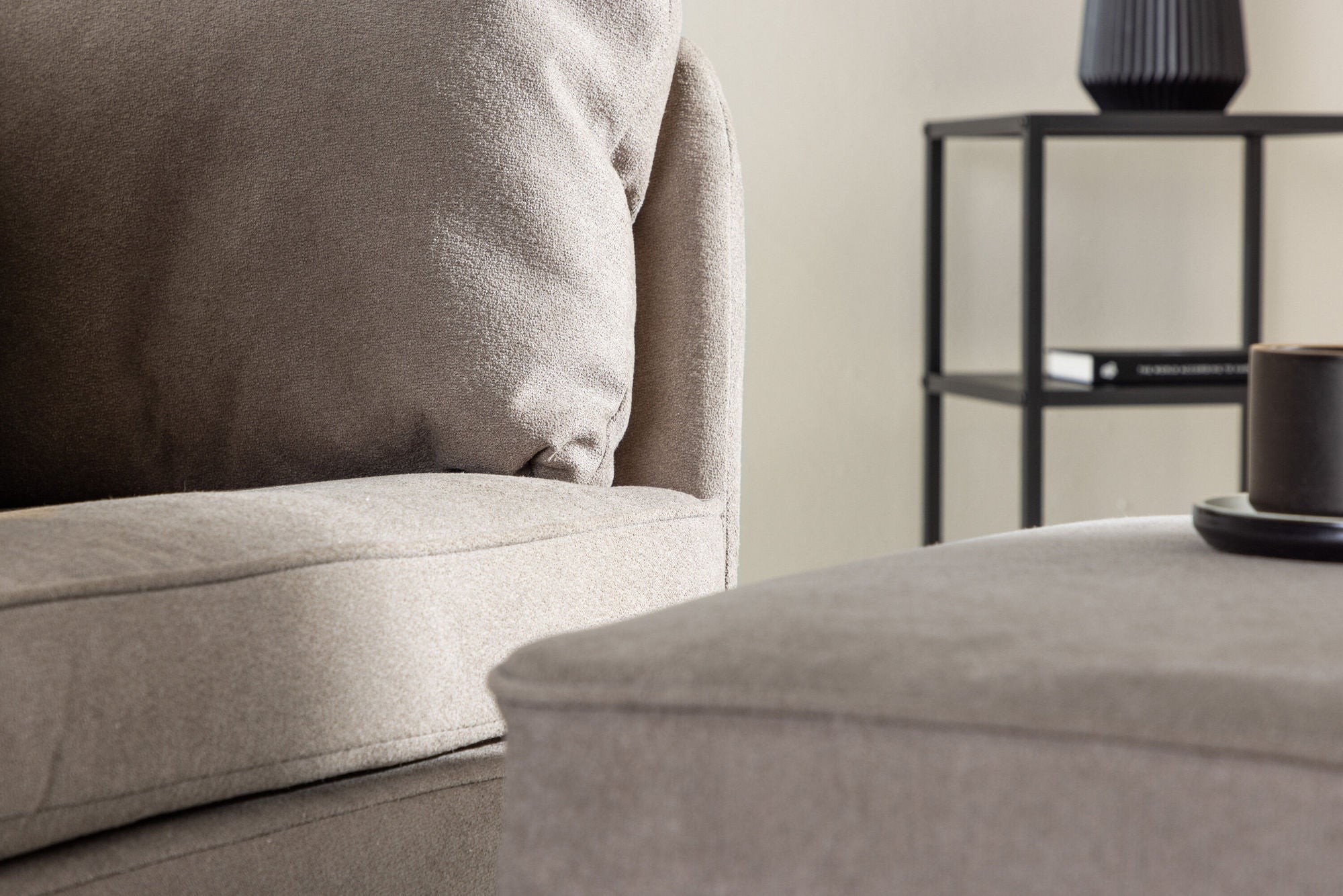 Venture Home Madrid Single Sofa - Black / Grey Boucle