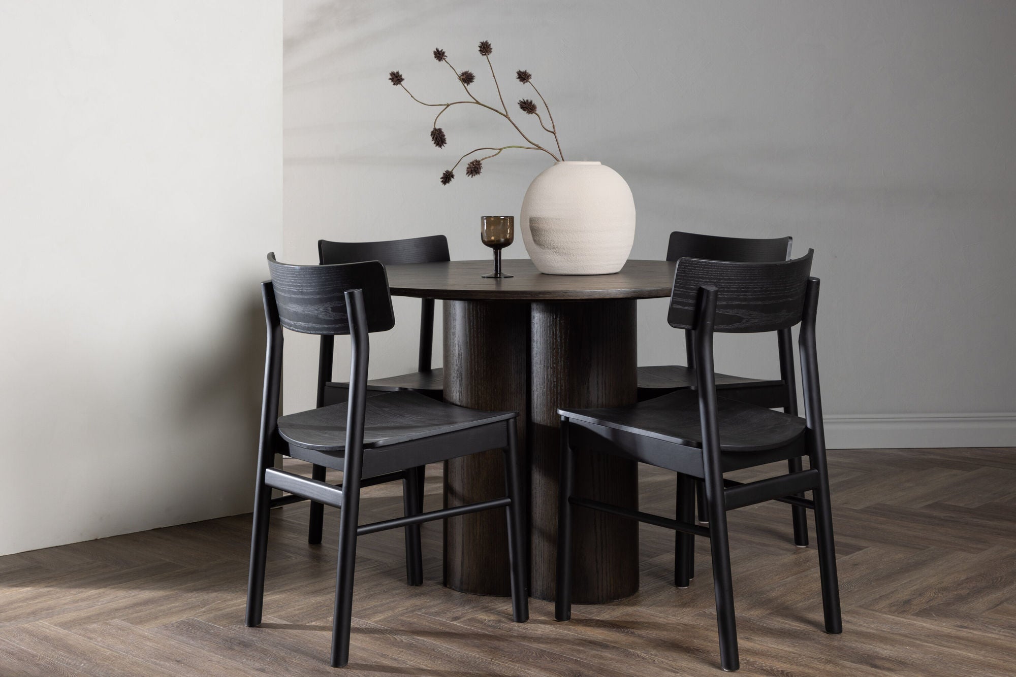 Venture Home Olivia spisebord - Mocca / Mocca Veneer +Montros Spisebordsstol - Natural / Natural Rubberwood _4