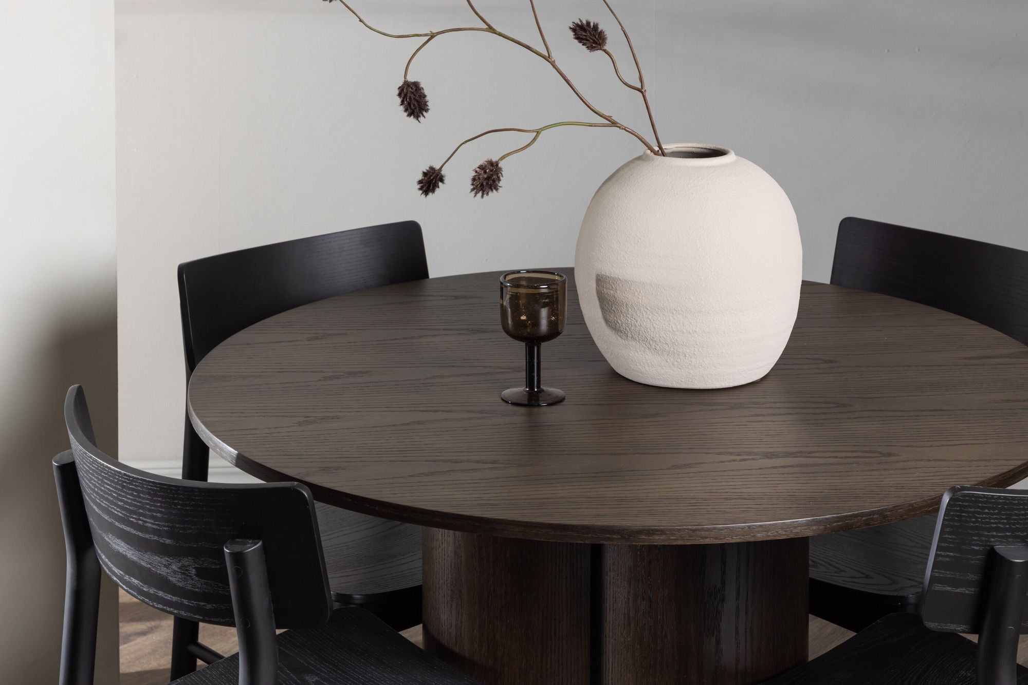 Venture Home Olivia spisebord - Mocca / Mocca Veneer +Montros Spisebordsstol - Natural / Natural Rubberwood _4