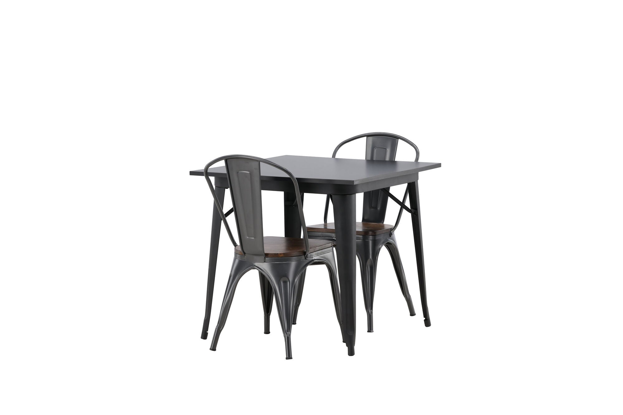 Venture Home Tempe spisebord - Black / Black MDF +Tempe Spisebordsstol - Dark grey / Dark Brown MDF _2