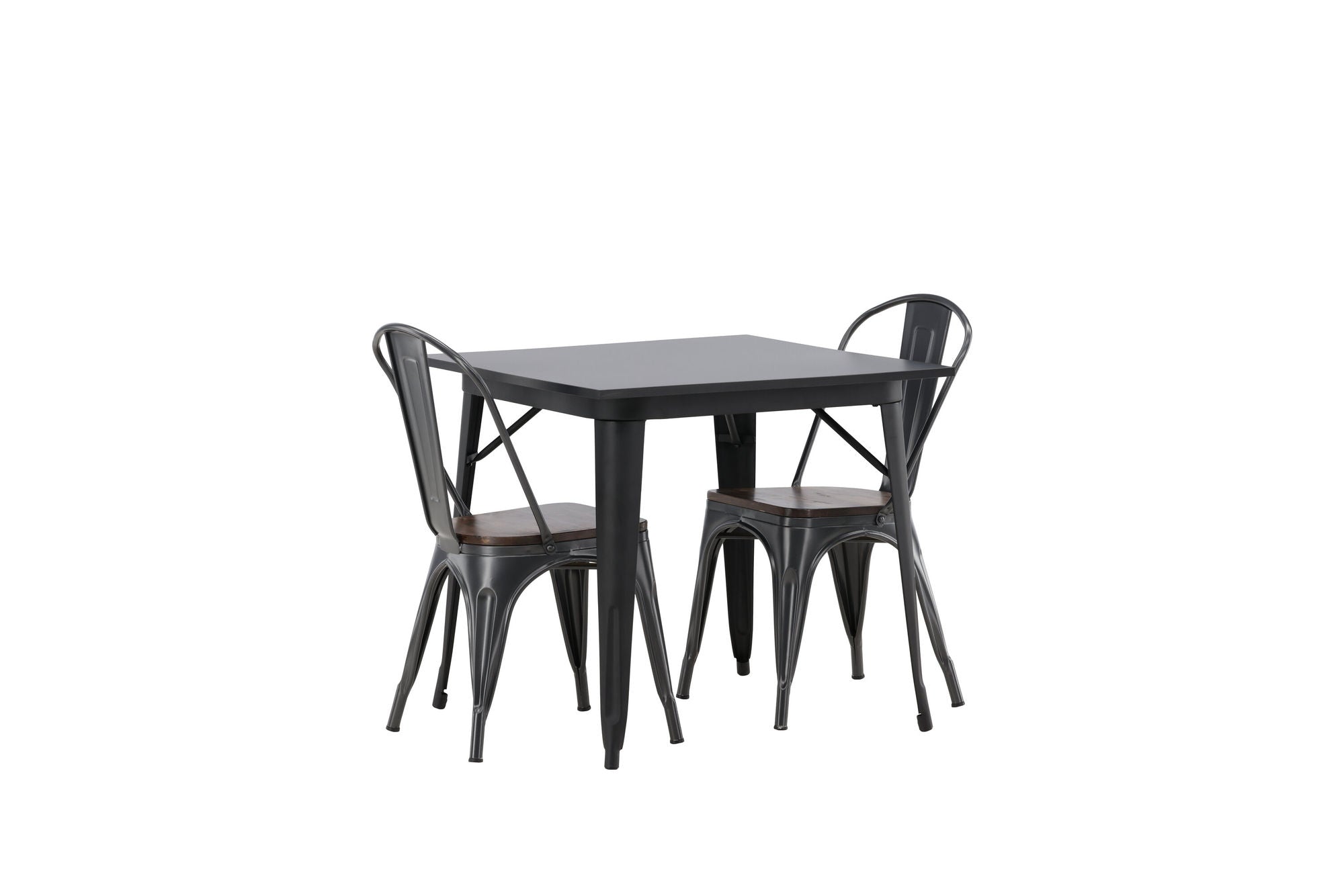 Venture Home Tempe spisebord - Black / Black MDF +Tempe Spisebordsstol - Dark grey / Dark Brown MDF _2