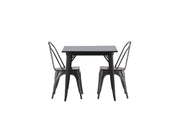 Venture Home Tempe spisebord - Black / Black MDF +Tempe Spisebordsstol - Dark grey / Dark Brown MDF _2