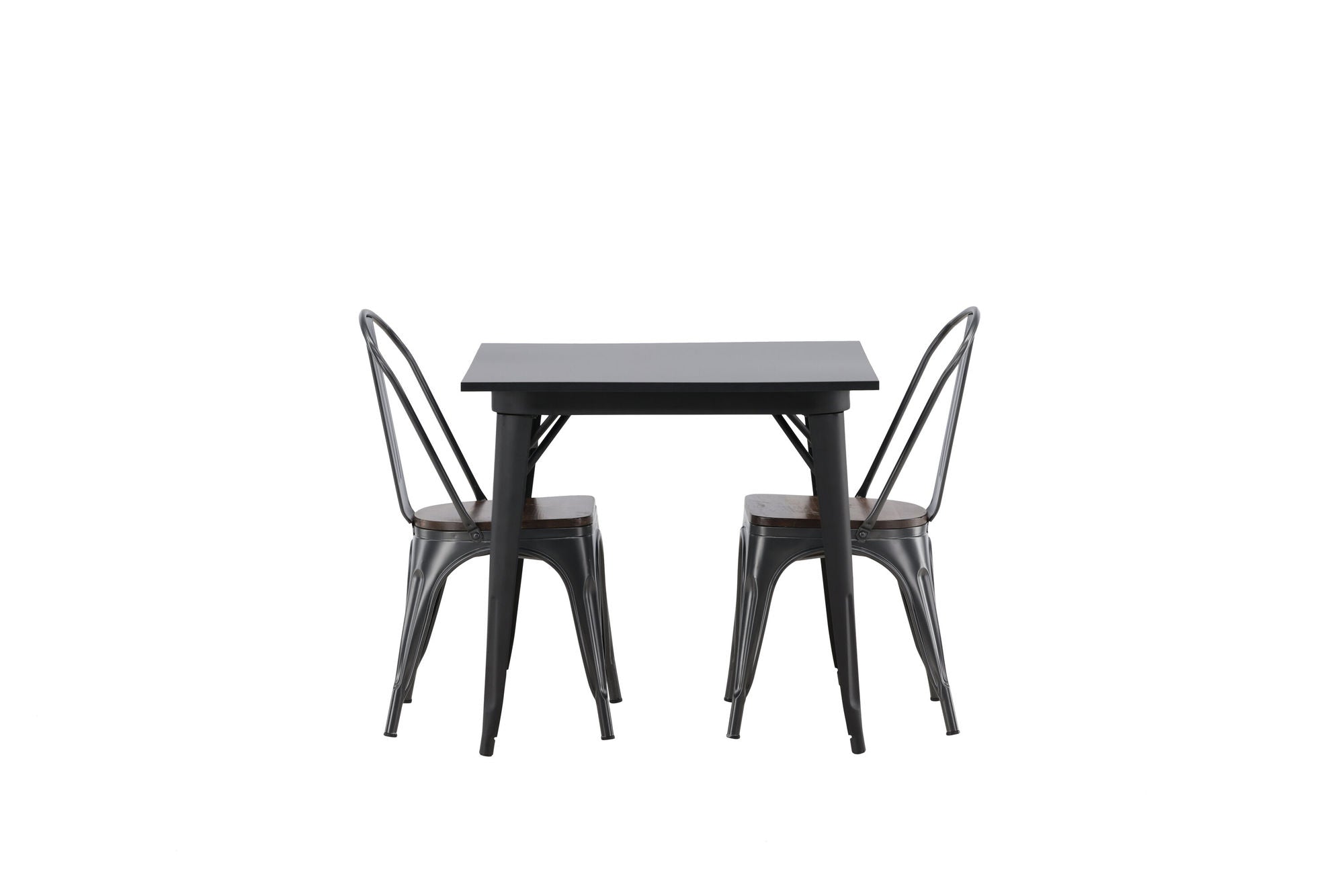 Venture Home Tempe spisebord - Black / Black MDF +Tempe Spisebordsstol - Dark grey / Dark Brown MDF _2