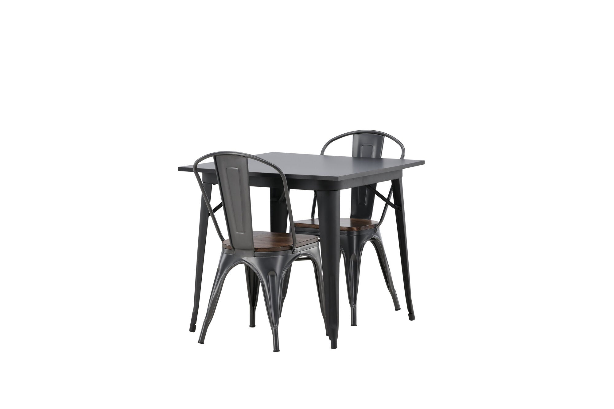 Venture Home Tempe spisebord - Black / Black MDF +Tempe Spisebordsstol - Dark grey / Dark Brown MDF _2