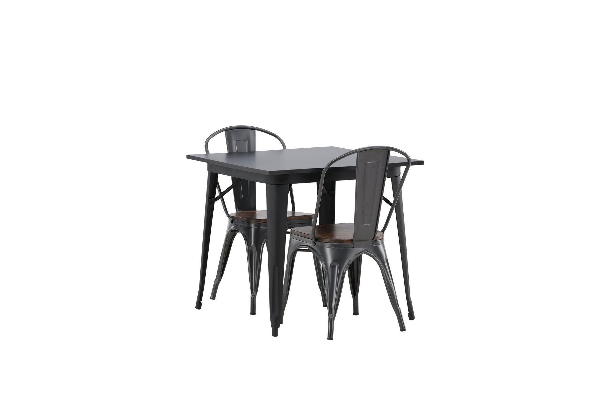 Venture Home Tempe spisebord - Black / Black MDF +Tempe Spisebordsstol - Dark grey / Dark Brown MDF _2