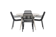 Venture Home Lina spisebord - Beige - rund 120 cm +Peking Diningchair Aluminium - Black / _4