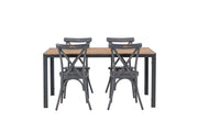 Venture Home Break Diningbord Alumnium - Black / Nature Rectangular 90*150* +Tablas Diningchair Aluminium - Black / _4