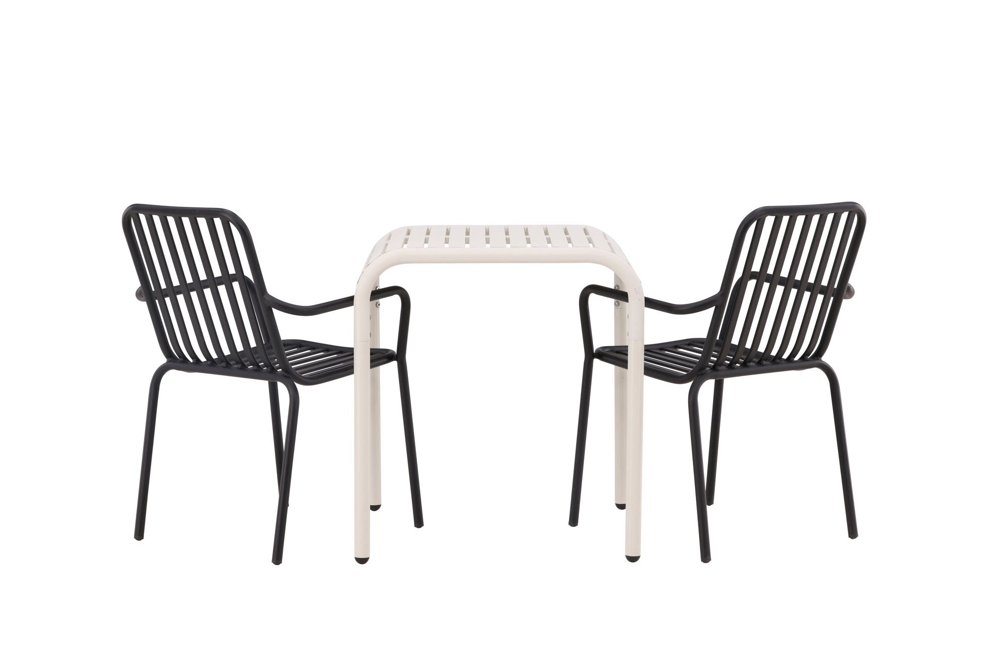 Venture Home Borneo Cafebord Aluminium - Beige / Kvadrat 70*70* +Peking Diningchair Aluminium - Black / _2