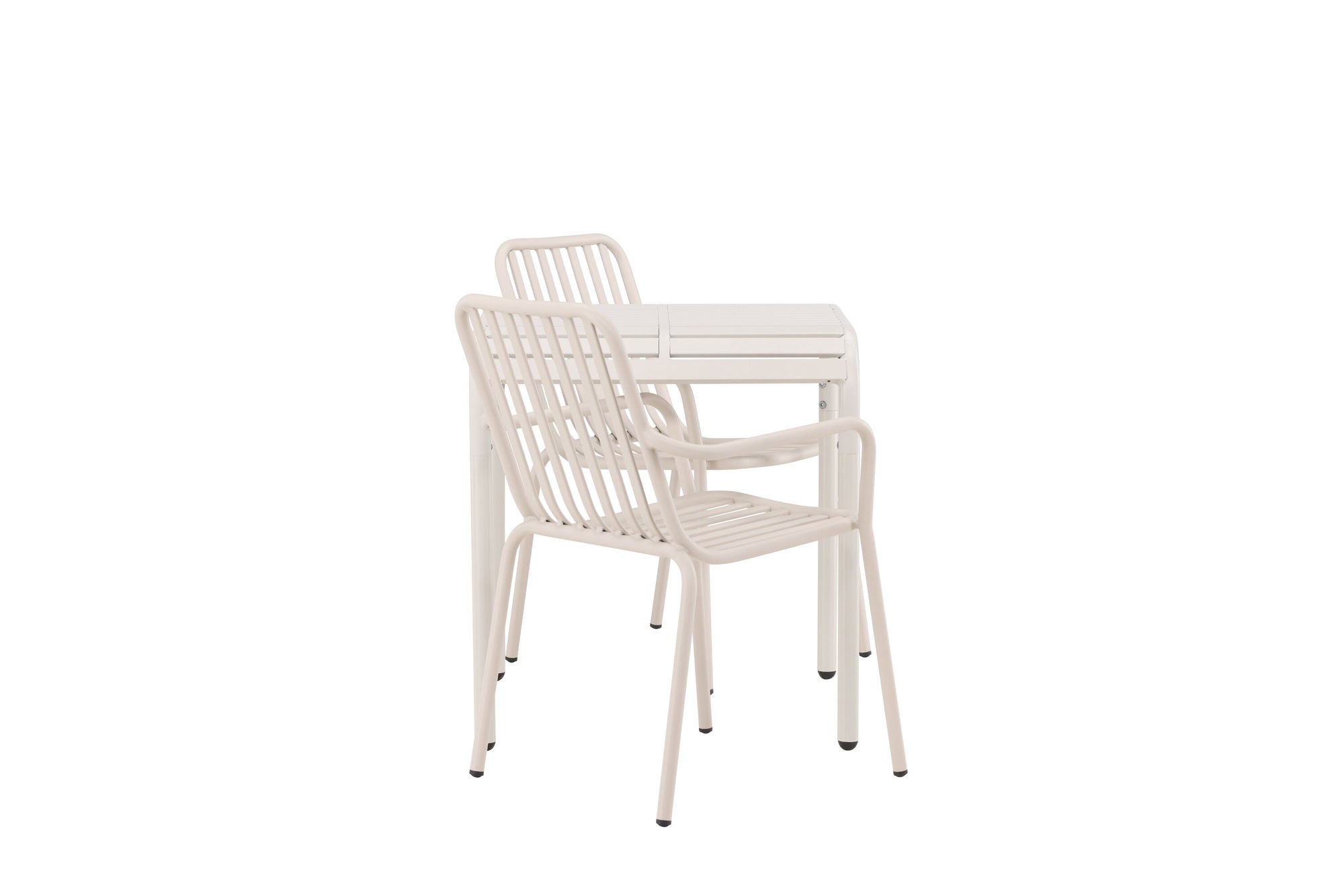 Venture Home Borneo Cafebord Aluminium - Beige / Kvadrat 70*70* +Peking Diningchair Aluminium - Beige / _2