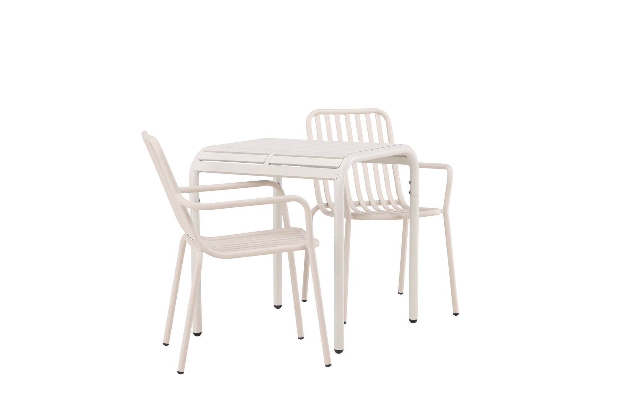 Venture Home Borneo Cafebord Aluminium - Beige / Kvadrat 70*70* +Peking Diningchair Aluminium - Beige / _2