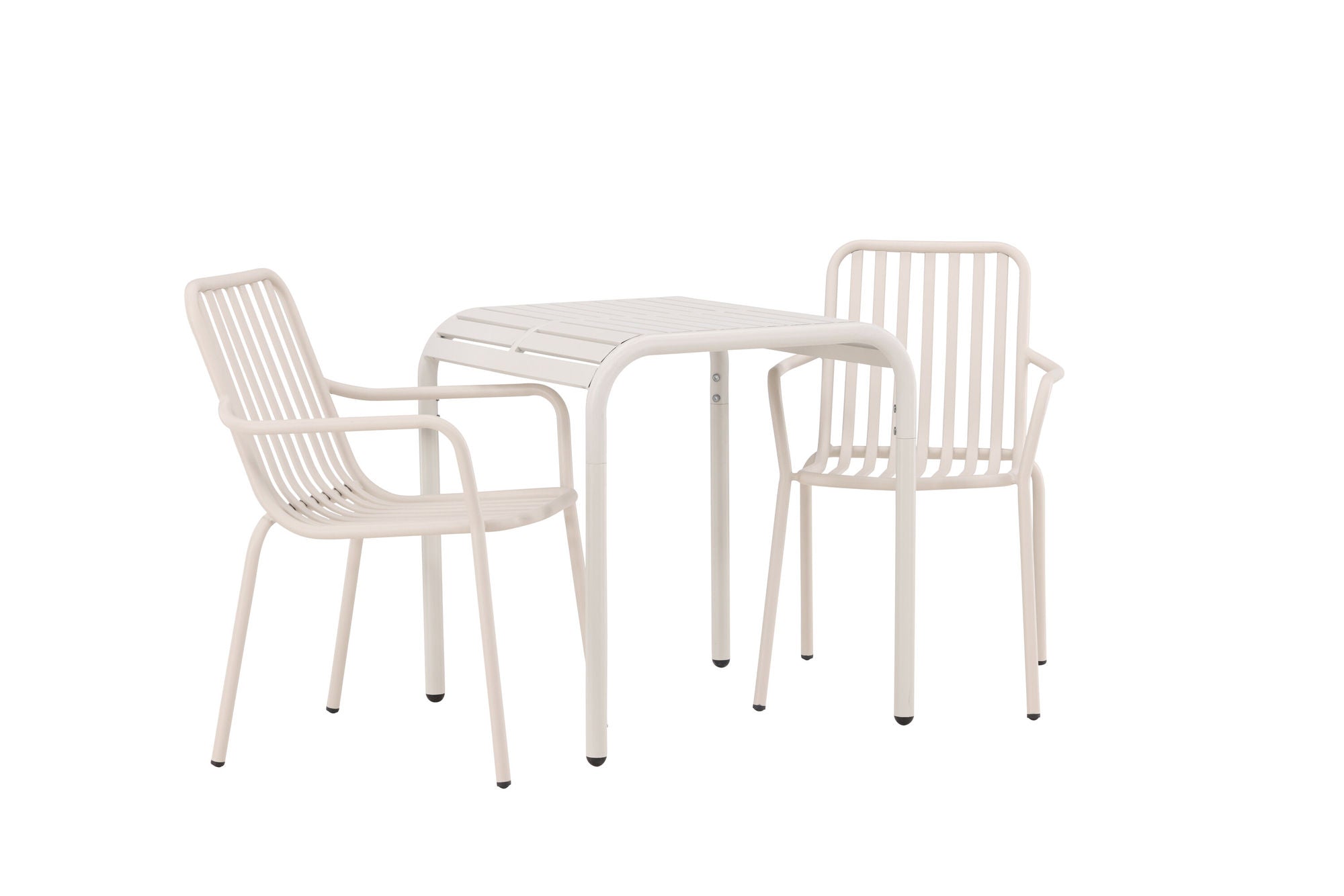 Venture Home Borneo Cafebord Aluminium - Beige / Kvadrat 70*70* +Peking Diningchair Aluminium - Beige / _2