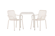 Venture Home Borneo Cafebord Aluminium - Beige / Kvadrat 70*70* +Peking Diningchair Aluminium - Beige / _2